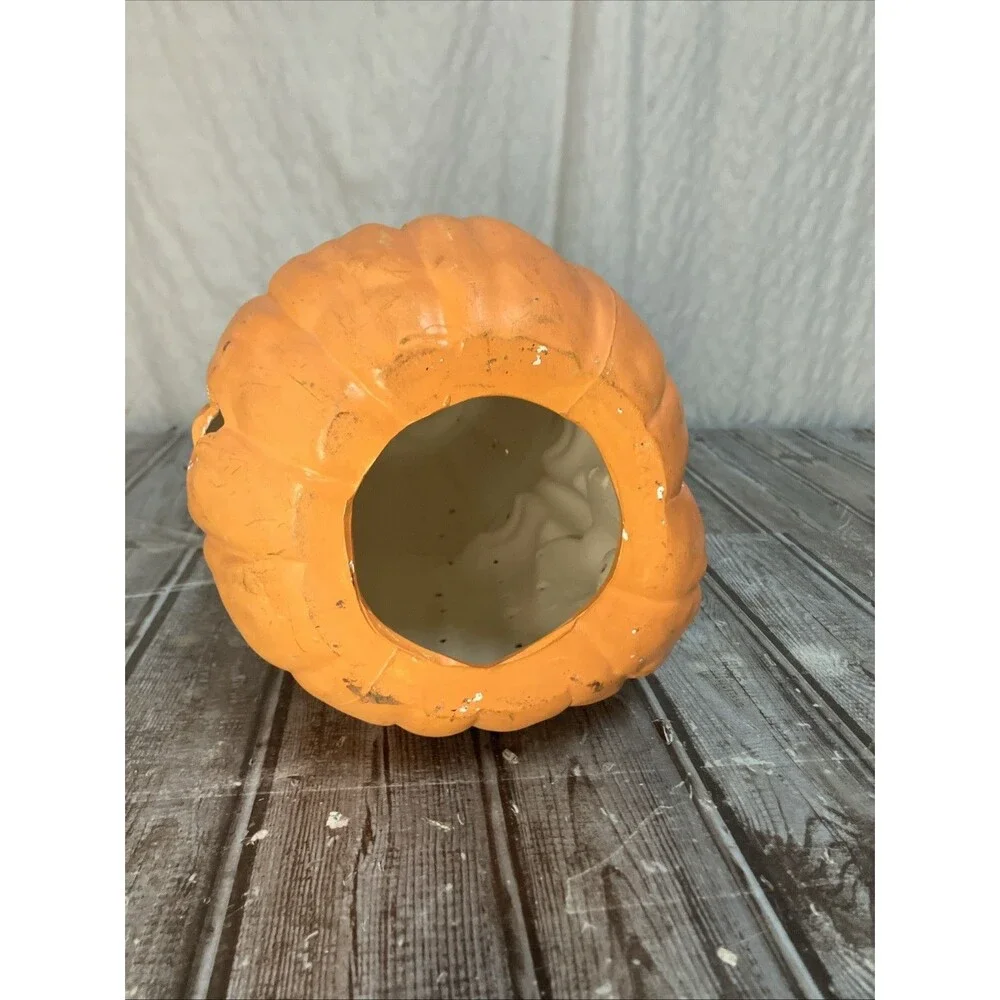 VTG 1980’s 12” Scioto Ceramic Halloween Pumpkin Jack O Lantern Candle Cover Mold